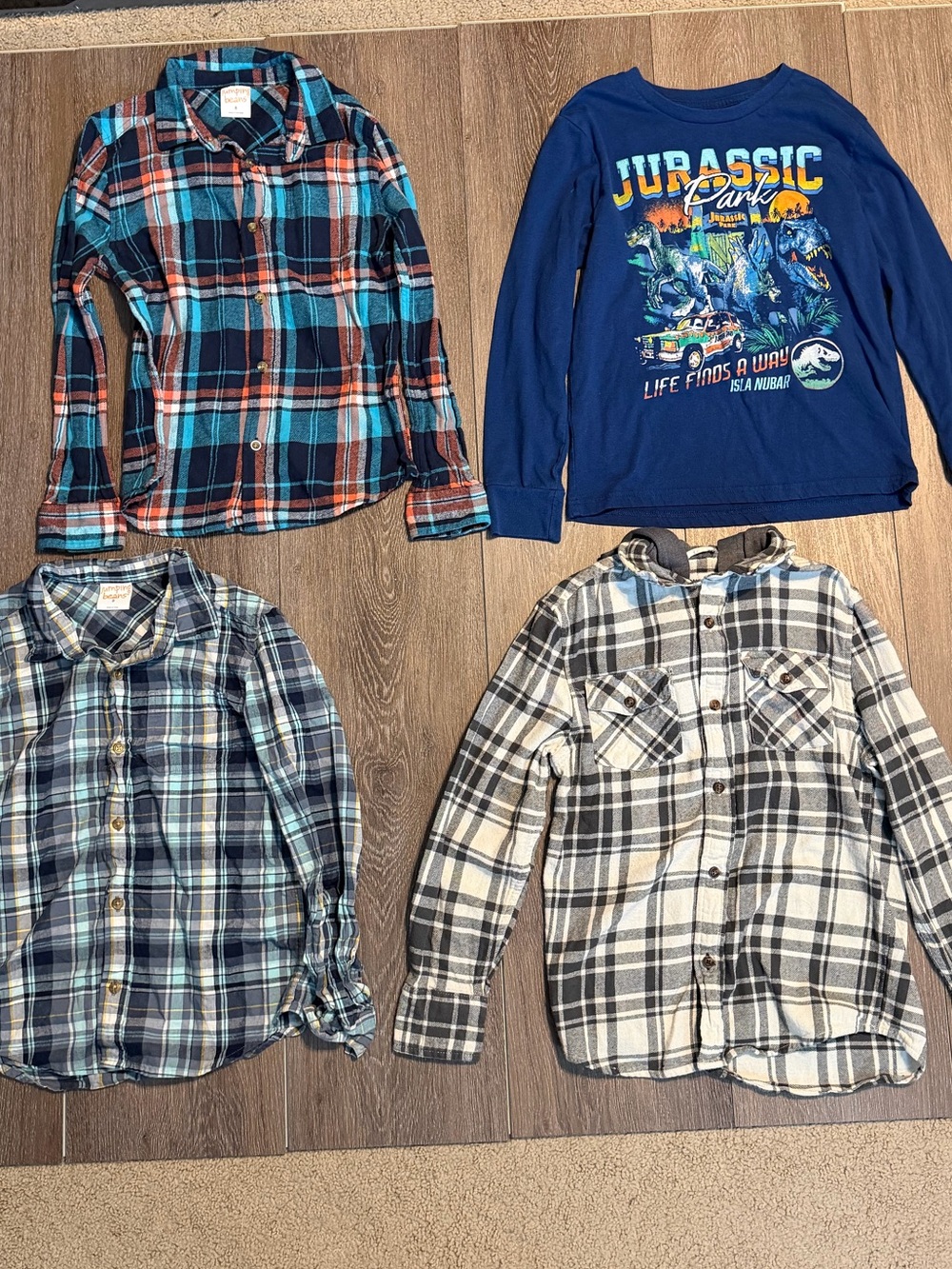 Boys Size Small (8) Plaid Long Sleeve Tops